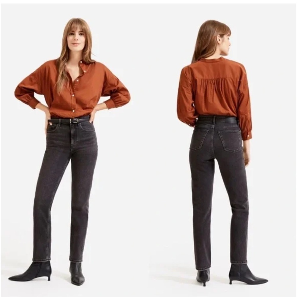 Everlane the high rise straight Jean charcoal size 26